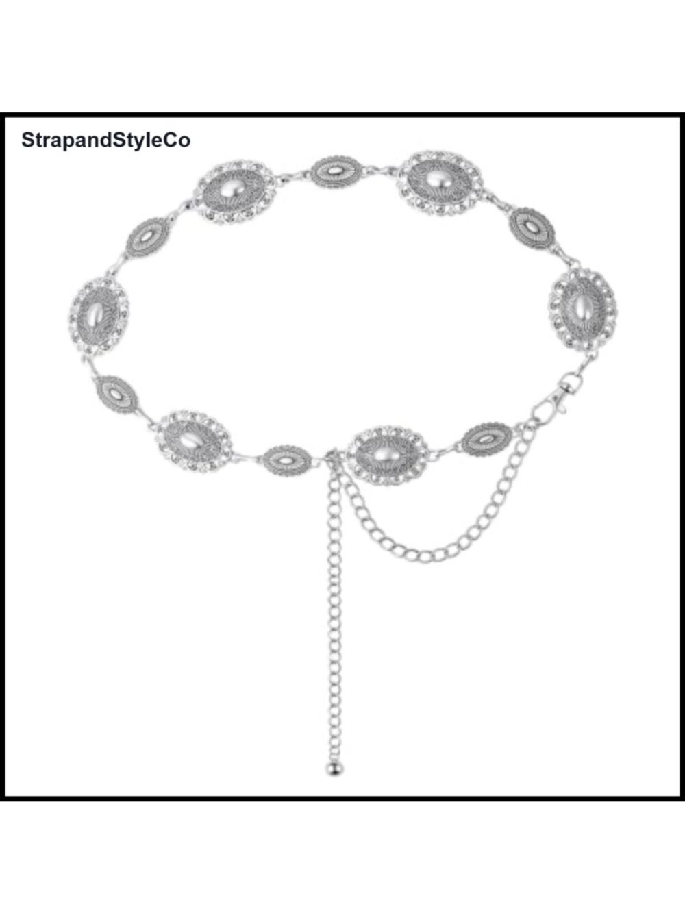 Western Concho Waist Chain Belt Boho Metal Waist Jewelry